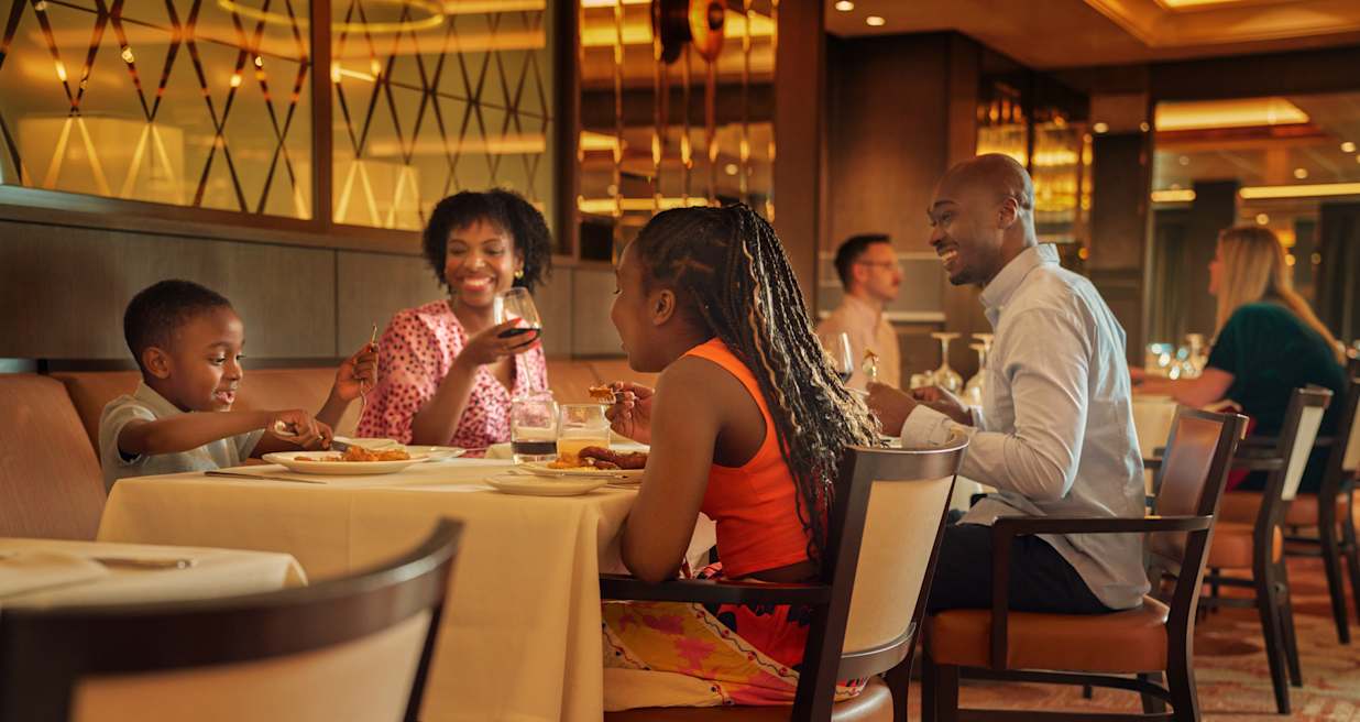 Family dining on a p&o cruises ship