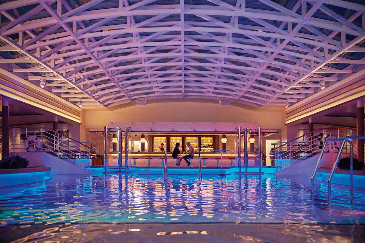 Hollywood Pool at night on board Majestic Princess