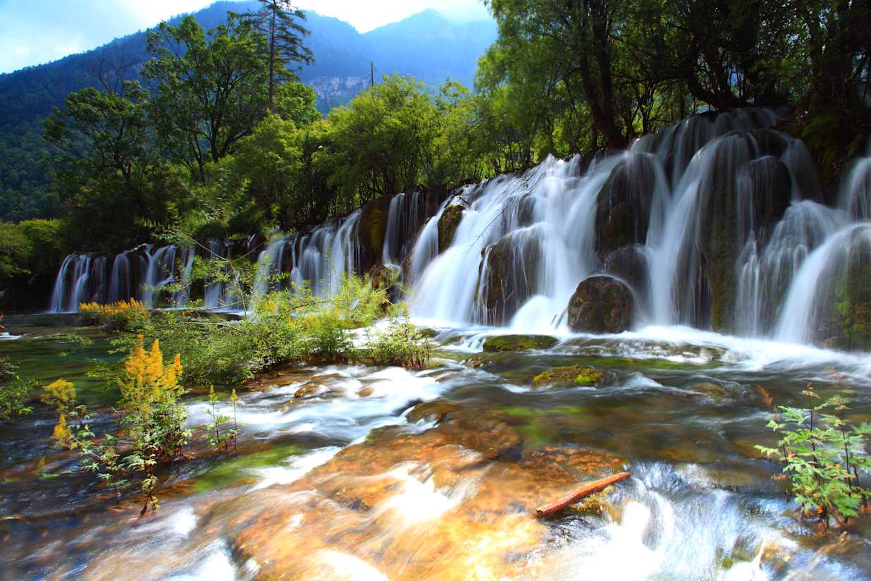 Beautiful waterfall at Jiuzhaigou, Sichuan, China