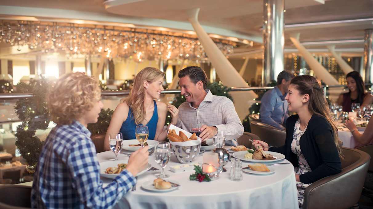 Family Christmas meal on Celebrity cruises