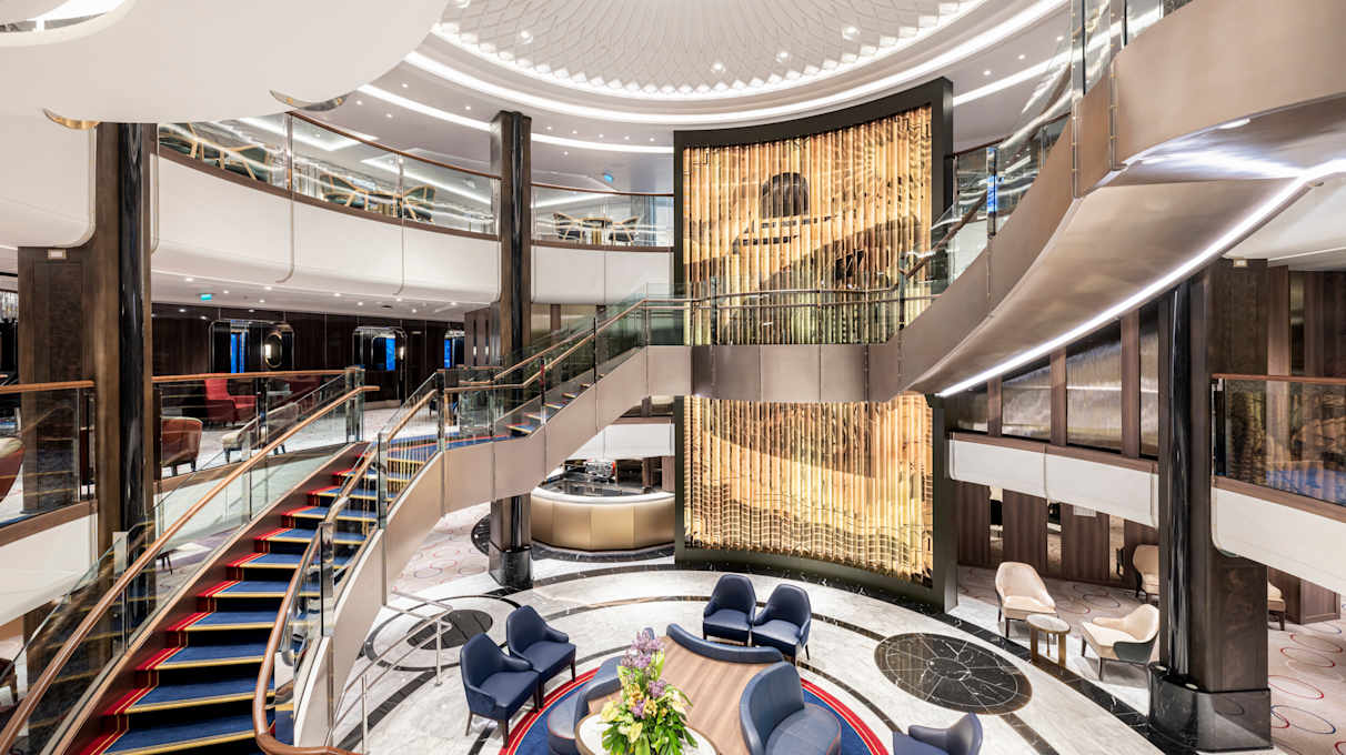 The Grand Lobby on board the Queen Anne