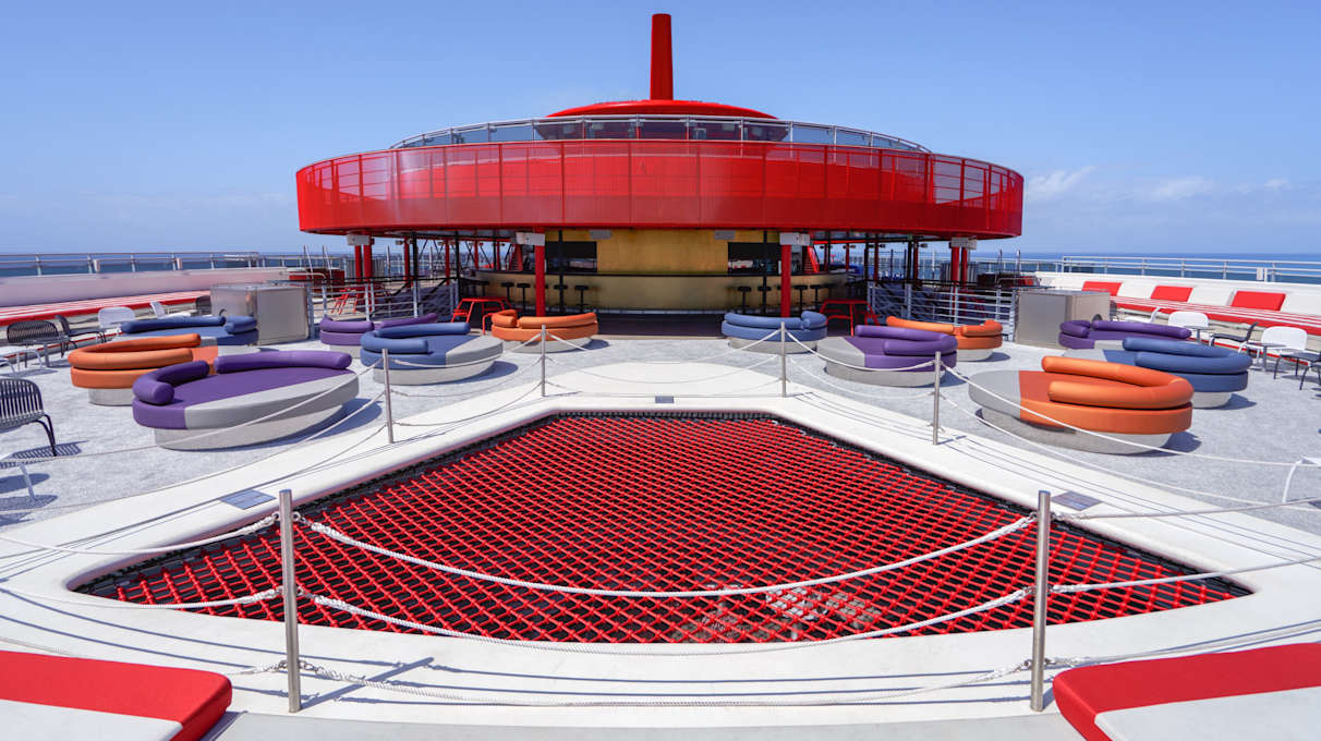 The Net at the Athletic Club is a suspended, comfortable netting with a view of the ocean below